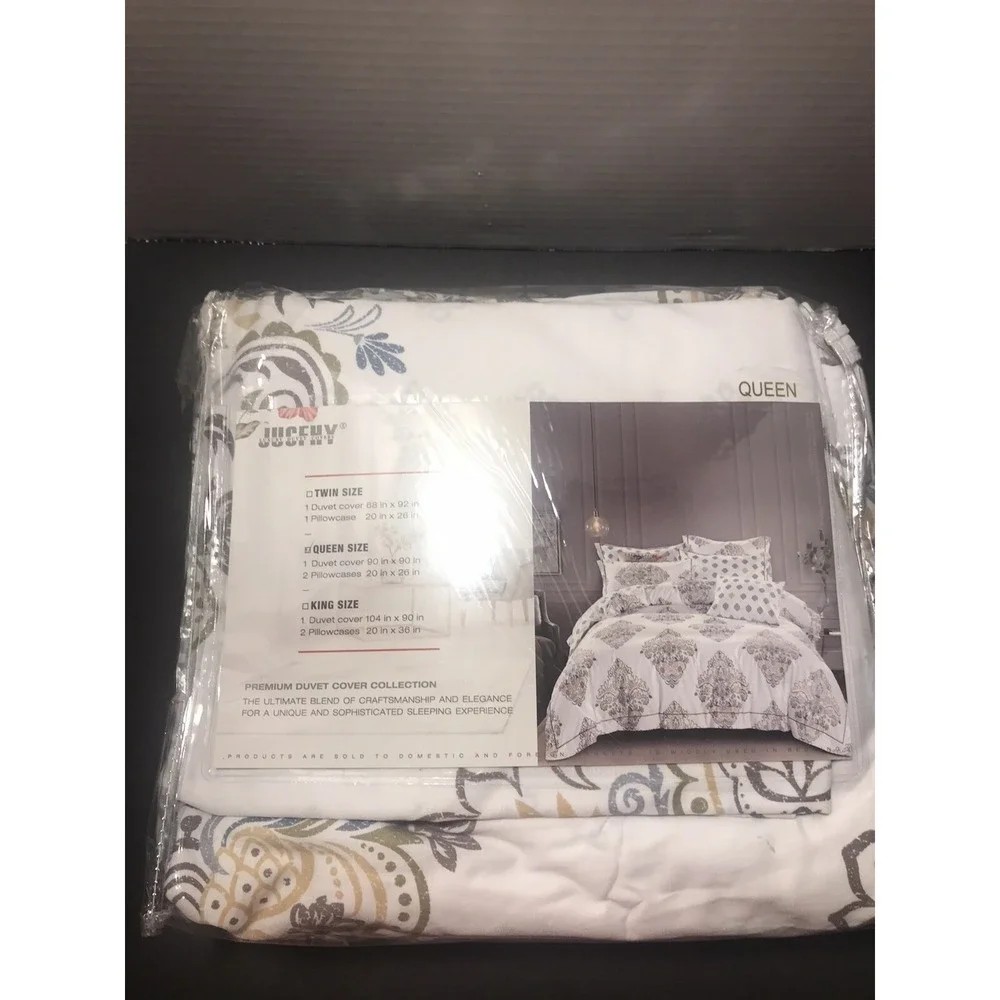 Jucfhy Duvet Cover QueenHotel Collections Super Soft Egyptian Cotton 3 Piece